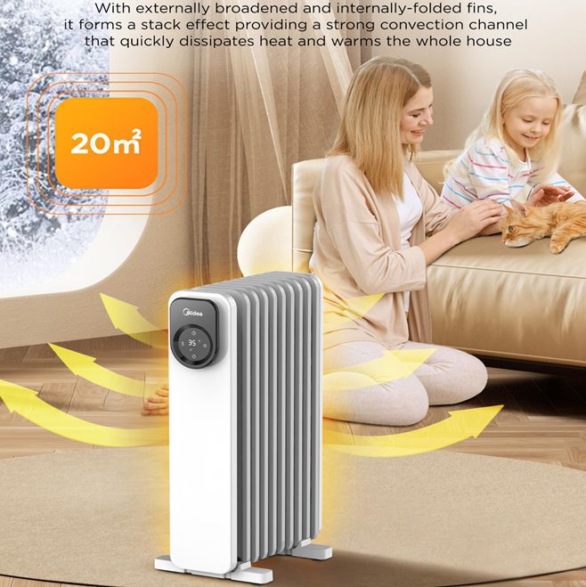 شوفاژ برقی 11 پره میدیا مدل MHO231R11BPW — تصویر ۲